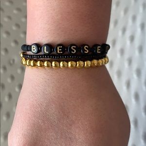 Black/gold blessed beaded bracelets